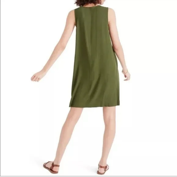 Madewell Heather Button Green Tunic Tank Sleeveless Shift Dress Twee Women's S - Picture 2 of 10